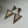 Vintage Elegant 925 Sterling Silver Pink Mother of Pearl & Marcasite Earrings