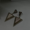 Vintage Elegant 925 Sterling Silver Pink Mother of Pearl & Marcasite Earrings