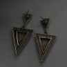 Vintage Elegant 925 Sterling Silver Pink Mother of Pearl & Marcasite Earrings