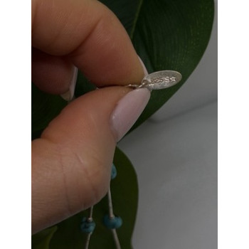 Beautiful Vintage 925 Sterling Silver Blue Turquoise Necklace