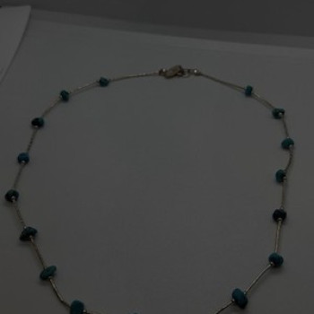 Beautiful Vintage 925 Sterling Silver Blue Turquoise Necklace