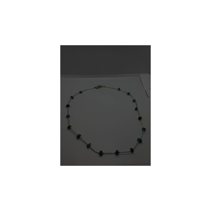 Beautiful Vintage 925 Sterling Silver Blue Turquoise Necklace