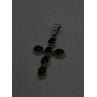 Vintage 925 Sterling Silver Black Onyx Cross