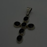 Vintage 925 Sterling Silver Black Onyx Cross