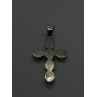 Vintage 925 Sterling Silver Black Onyx Cross
