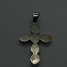 Vintage 925 Sterling Silver Black Onyx Cross