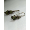 Vintage 925 Sterling Silver Green Peridot Earrings