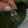 Vintage 925 Sterling Silver Green Peridot Earrings