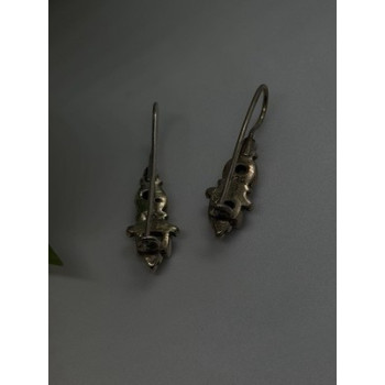 Vintage 925 Sterling Silver Green Peridot Earrings