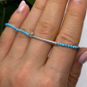 Adjustable 925 Sterling Silver Blue Turquoise Crystal Charm Bracelet