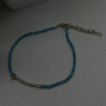 Adjustable 925 Sterling Silver Blue Turquoise Crystal Charm Bracelet