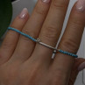 Adjustable 925 Sterling Silver Blue Turquoise Crystal Charm Bracelet