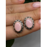 Southwest-Style 925 Sterling Silver Pink Conch Shell Oval Clip-On Earrings