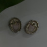 Southwest-Style 925 Sterling Silver Pink Conch Shell Oval Earrings