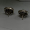 Vintage 14K yellow Gold & 925 Sterling Silver White Colorless Sapphire Earrings