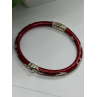 Italy Milor Vintage 925 Sterling Silver Bangle Bracelet Red Enamel Inlay