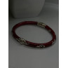 Italy Milor Vintage 925 Sterling Silver Bangle Bracelet Red Enamel Inlay