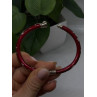 Italy Milor Vintage 925 Sterling Silver Bangle Bracelet Red Enamel Inlay