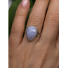 925 Sterling Silver Pear-Shaped Blue Lace Agate Ring Size 7.5