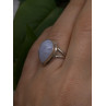 925 Sterling Silver Pear-Shaped Blue Lace Agate Ring Size 7.5