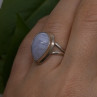 925 Sterling Silver Pear-Shaped Blue Lace Agate Ring Size 7.5