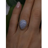 925 Sterling Silver Pear-Shaped Blue Lace Agate Ring Size 7.5
