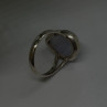 925 Sterling Silver Pear-Shaped Blue Lace Agate Ring Size 7.5