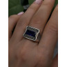 HarlemBling 925 Sterling Silver Sapphire & Marcasite Ring Size 8