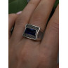HarlemBling 925 Sterling Silver Sapphire & Marcasite Ring Size 8