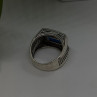 HarlemBling 925 Sterling Silver Sapphire & Marcasite Ring Size 8
