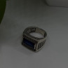 HarlemBling 925 Sterling Silver Sapphire & Marcasite Ring Size 8