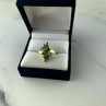 10K Yellow Gold Peridot & Diamonds Ring Size 8