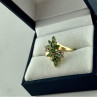 10K Yellow Gold Peridot & Diamonds Ring Size 8