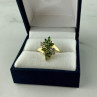 10K Yellow Gold Peridot & Diamonds Ring Size 8