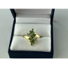 10K YELLOW GOLD  PERIDOT & DIAMONDS RING SIZE 8