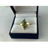 10K YELLOW GOLD  PERIDOT & DIAMONDS RING SIZE 8