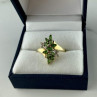 10K Yellow Gold Peridot & Diamonds Ring Size 8