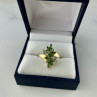 10K Yellow Gold Peridot & Diamonds Ring Size 8