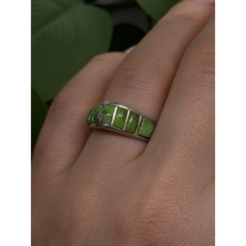 Vintage 925 Sterling Silver Green Turquoise Ring Size 7