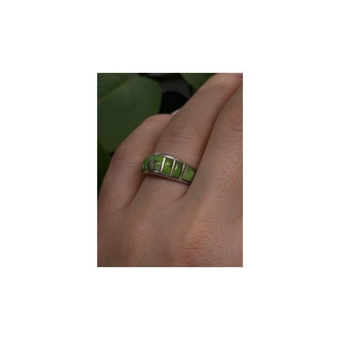 Vintage 925 Sterling Silver Green Turquoise Ring Size 7