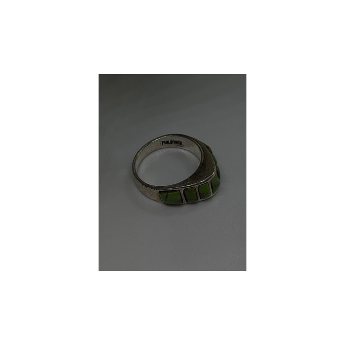 Vintage 925 Sterling Silver Green Turquoise Ring Size 7