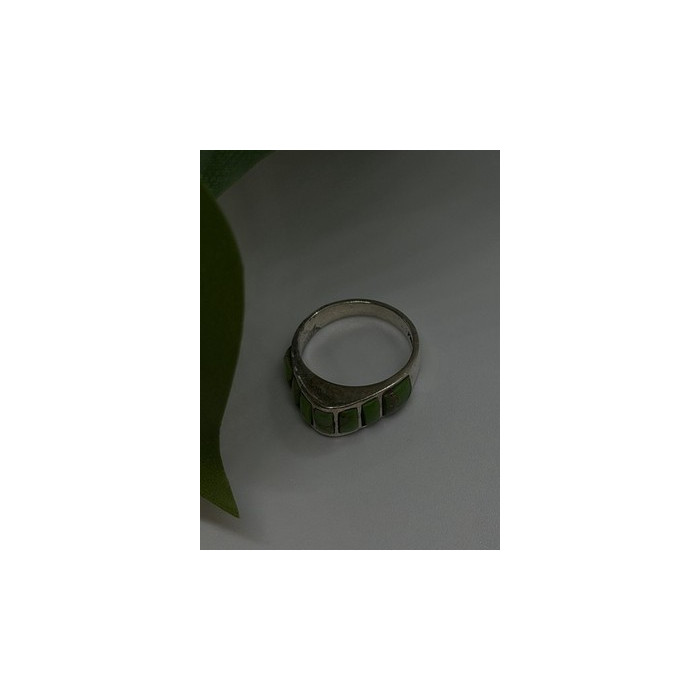 Vintage 925 Sterling Silver Green Turquoise Ring Size 7