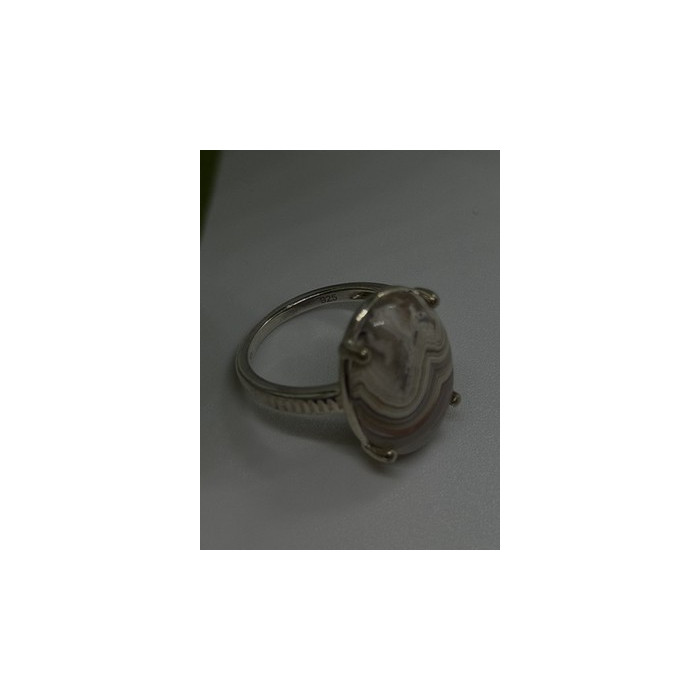 Vintage 925 Sterling Silver Agate Ring Size 7