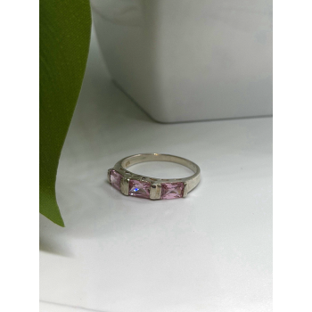 925 Sterling Silver Pink Spinel Ring Size 9