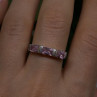 925 Sterling Silver Pink Spinel Ring Size 9