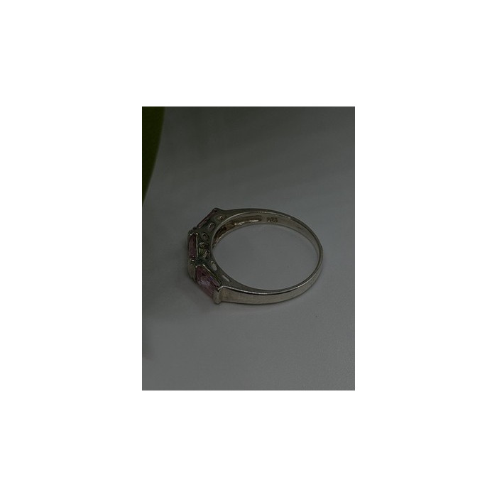 925 Sterling Silver Pink Spinel Ring Size 9