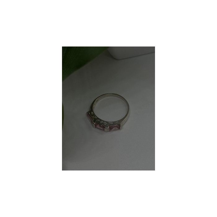 925 Sterling Silver Pink Spinel Ring Size 9