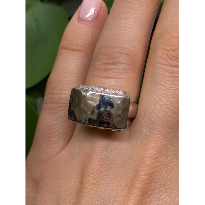 Unique Design 925 Sterling Silver White Colorless Spinel Ring Size 7