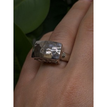 Unique Design 925 Sterling Silver White Colorless Spinel Ring Size 7
