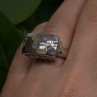 Unique Design 925 Sterling Silver White Colorless Spinel Ring Size 7